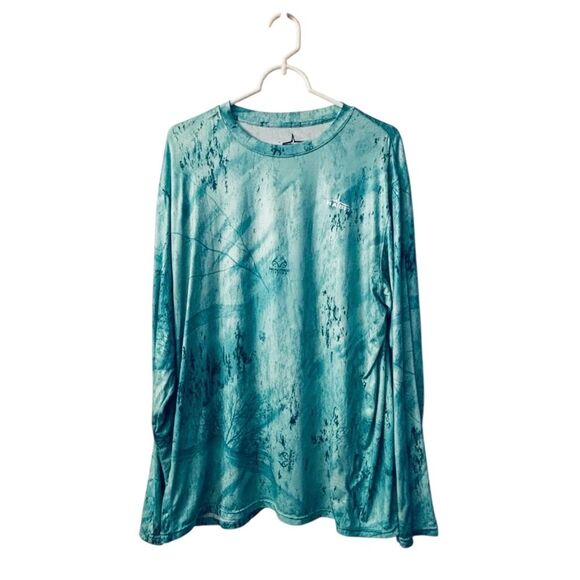 Teal Oversized Long Sleeve Shirt Size Large 8 483 - Picture 2 of 6